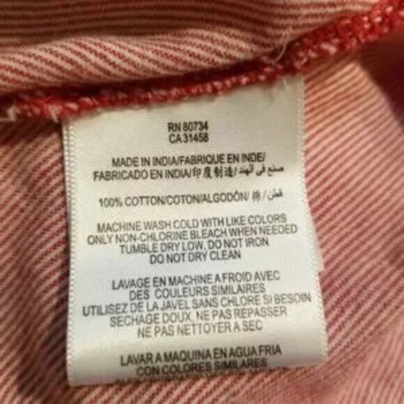 BCBGIRLS red and white striped half button down collared blouse size XS - Picture 2 of 7